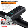 10000mAh Bicycle Light 12LEDs Type-C Digital Battery Indicator USB Rechargeable Bike Light Set with 3 Holders 5000LM Flashlight