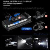 10000mAh Bicycle Light 12LEDs Type-C Digital Battery Indicator USB Rechargeable Bike Light Set with 3 Holders 5000LM Flashlight