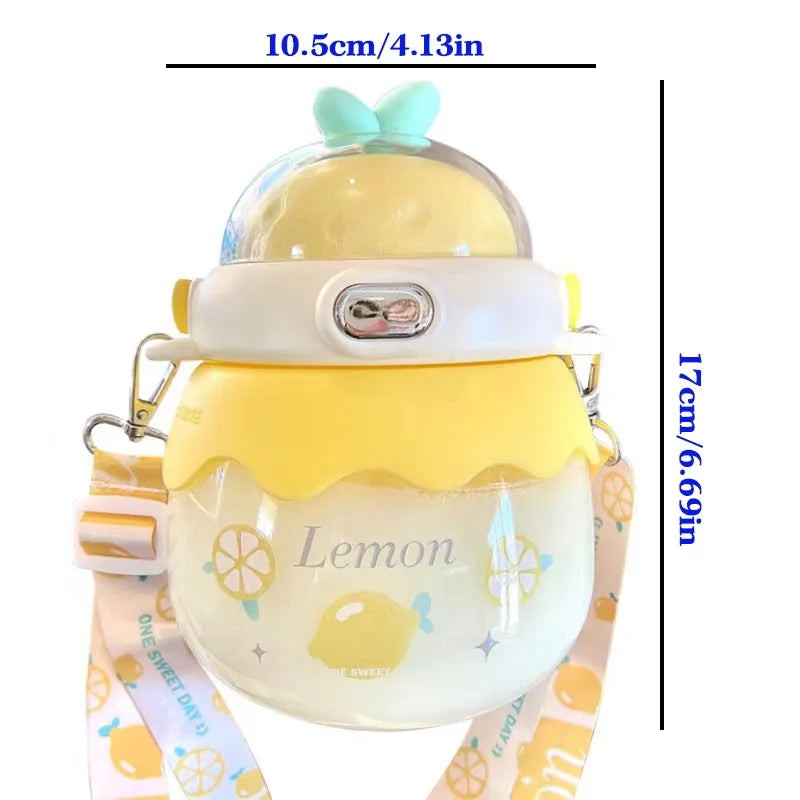 1000ML Kid Big Belly Cup Large-Capacity Water Bottle Thermos Cup Mobile Phone Rack Children Straw Cup Cross-Body Sports Kettle