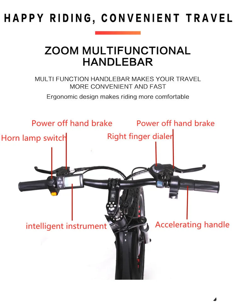 1000W 2000W power mountain bike lithium electric bicycle 48V 20Ah electric bicycle eBike electric bicycle electric snowmobile