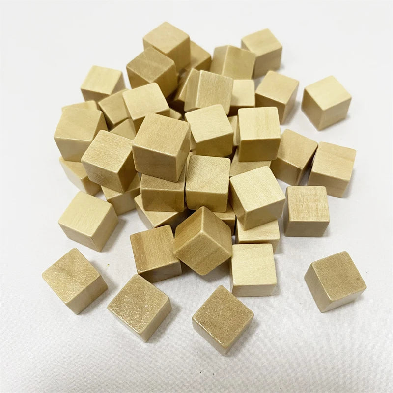 100Pcs/lots 10mm Wood Cubes Colorful Dice Chess Pieces Right Angle For Token Puzzle Board Games Early Education Free shipping