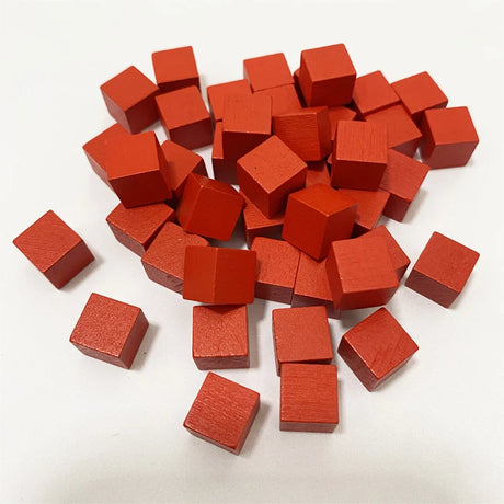 100Pcs/lots 10mm Wood Cubes Colorful Dice Chess Pieces Right Angle For Token Puzzle Board Games Early Education Free shipping