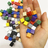 100Pcs/lots 10mm Wood Cubes Colorful Dice Chess Pieces Right Angle For Token Puzzle Board Games Early Education Free shipping