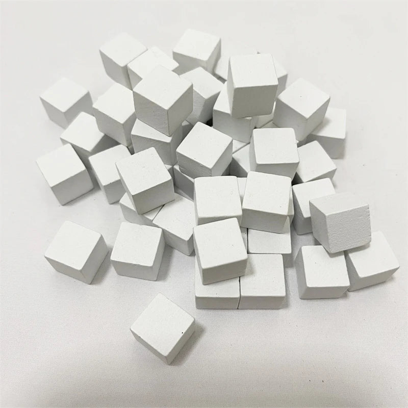 100Pcs/lots 10mm Wood Cubes Colorful Dice Chess Pieces Right Angle For Token Puzzle Board Games Early Education Free shipping