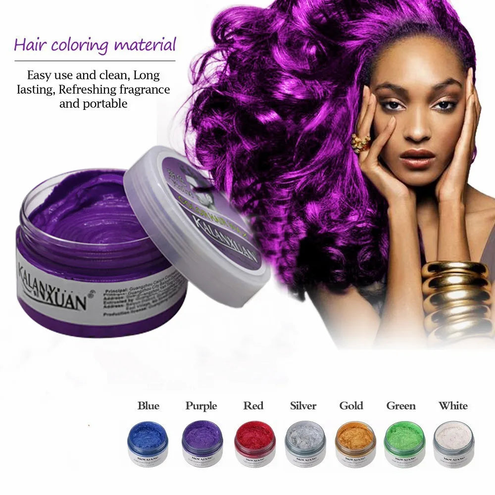 100g Hair Coloring Product 9 Color Disposable Color Hair Mud Wax Full Hair Mud Wax for All Hair Styling краска для волос Beauty