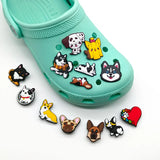 100pcs Dog ShoeCharms Pack for Classic Clog Cute Animals Shoe Decorations Accessories Pins Ginger Cats for Women Kids Buckles