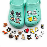 100pcs Dog ShoeCharms Pack for Classic Clog Cute Animals Shoe Decorations Accessories Pins Ginger Cats for Women Kids Buckles