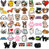 100pcs Dog ShoeCharms Pack for Classic Clog Cute Animals Shoe Decorations Accessories Pins Ginger Cats for Women Kids Buckles