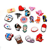 100pcs Medical Doctor Shoe Charms Accessories for Nurse Shoe Decorations Pins for Woman Men Clog Buckles Fit Garden Sandals Gift