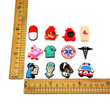 100pcs Medical Doctor Shoe Charms Accessories for Nurse Shoe Decorations Pins for Woman Men Clog Buckles Fit Garden Sandals Gift