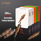 100pcs Mixed Sizes EZ V-Select Cartridge Tattoo Needle kits RL RS M1 CM Disposable Tattoo Needles Kits for Rotary Tattoo Pen