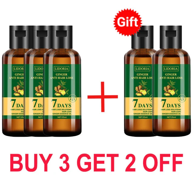 10Bottle Ginger Hair Growth Product Anti Hair Loss Serum Liquid Fast Grow Prevent Baldness for Men Women Hair Care Essential Oil