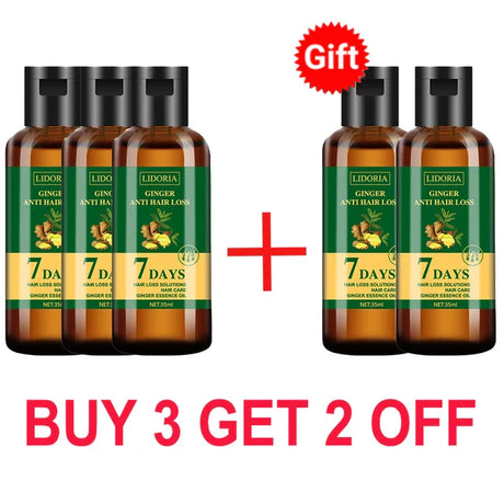 10Bottle Ginger Hair Growth Product Anti Hair Loss Serum Liquid Fast Grow Prevent Baldness for Men Women Hair Care Essential Oil