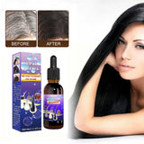 10PCS Gray White Hair Treatment Serum Liquid White To Black Natural Color Repair Nourish Product Anti Loss Hair Care Men Women