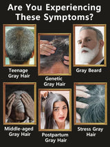 10PCS Gray White Hair Treatment Serum Liquid White To Black Natural Color Repair Nourish Product Anti Loss Hair Care Men Women