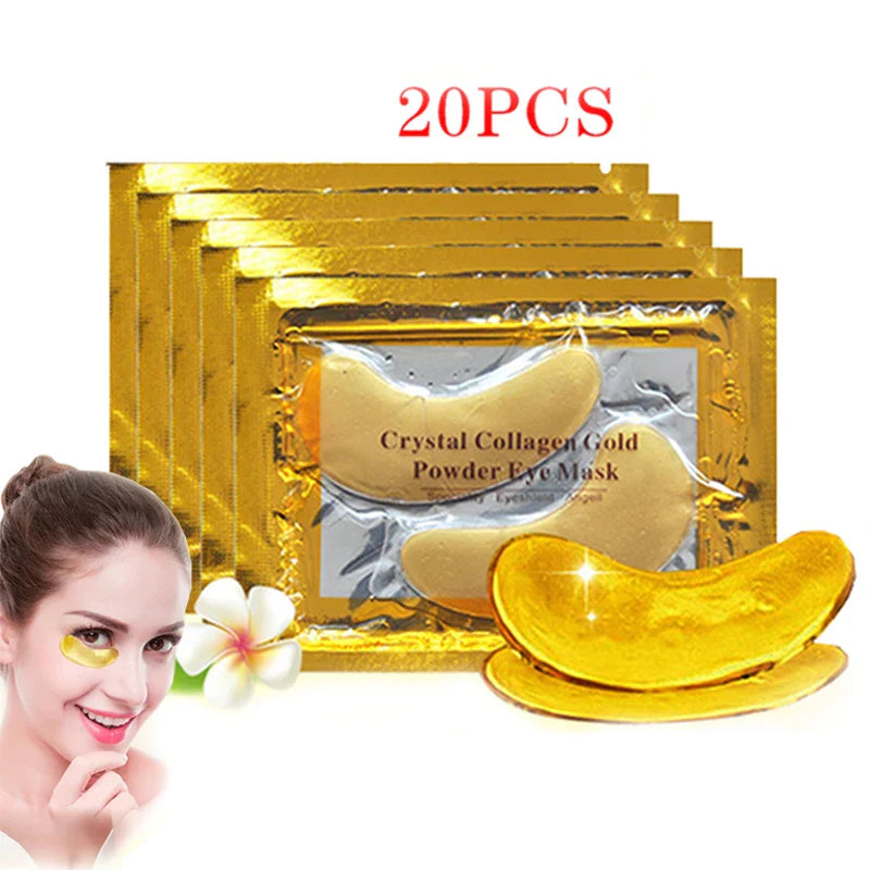 10Pairs=20pcs Crystal Collagen Gold Eye Mask Anti-Aging Dark Circles Acne Beauty  Patches For Eye Skin Care Korean Cosmetics