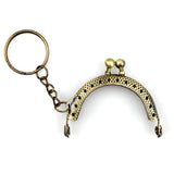 10Pcs 5CM Metal Coin Purse Frame For Bag With Key Ring Hardware Kiss Clasp To The Bag Wallet Clutch Bags Sew Accessories