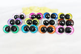 10pairs NEW DESIGN 12mm 14 16 18 20 25 30mm  New Cartoon 3D glitter toy safety eyes  doll pupil eyes with hard washer -D12