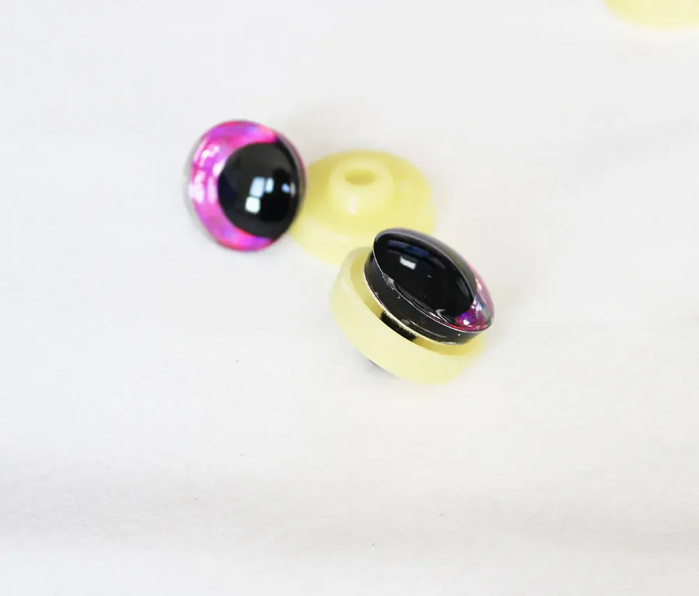 10pairs NEW DESIGN 12mm 14 16 18 20 25 30mm  New Cartoon 3D glitter toy safety eyes  doll pupil eyes with hard washer -D12