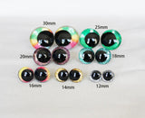 10pairs NEW DESIGN 12mm 14 16 18 20 25 30mm  New Cartoon 3D glitter toy safety eyes  doll pupil eyes with hard washer -D12