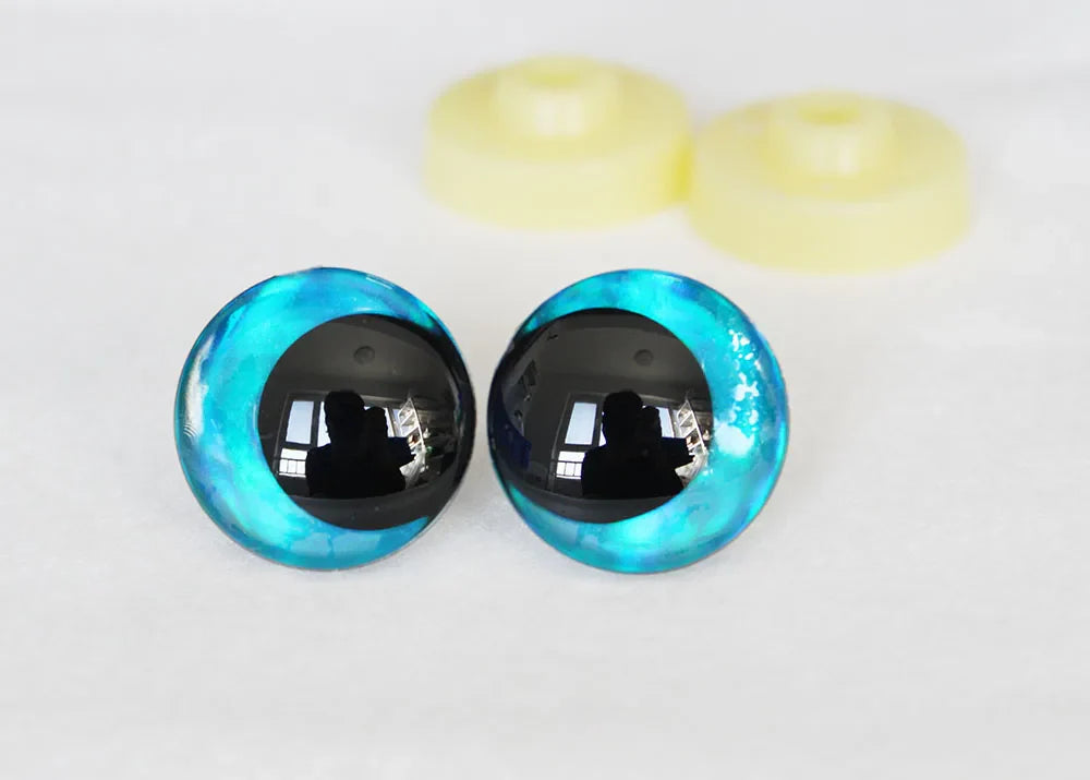 10pairs NEW DESIGN 12mm 14 16 18 20 25 30mm  New Cartoon 3D glitter toy safety eyes  doll pupil eyes with hard washer -D12