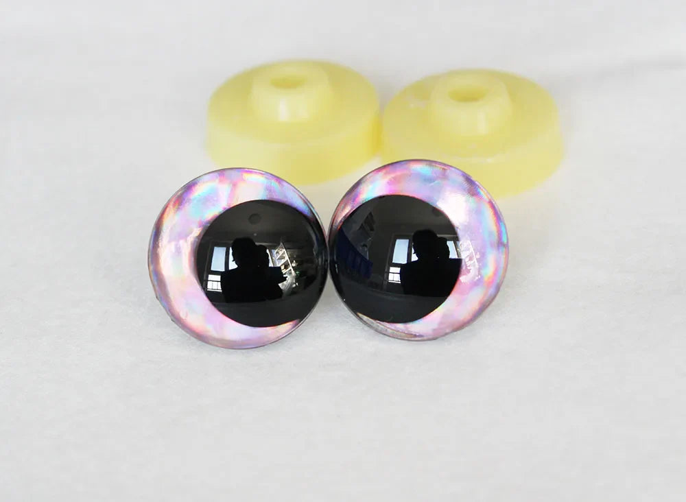 10pairs NEW DESIGN 12mm 14 16 18 20 25 30mm  New Cartoon 3D glitter toy safety eyes  doll pupil eyes with hard washer -D12