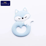 10pc Baby Silicone Teether Rodent Silicone Animal Fox Pacifier Teeth Pendant BPA Free Silicone Beads Chew Biter Children Goods