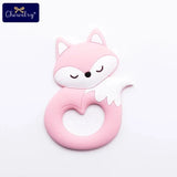 10pc Baby Silicone Teether Rodent Silicone Animal Fox Pacifier Teeth Pendant BPA Free Silicone Beads Chew Biter Children Goods