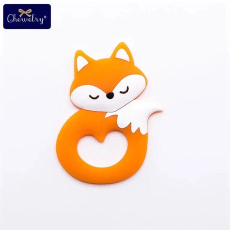 10pc Baby Silicone Teether Rodent Silicone Animal Fox Pacifier Teeth Pendant BPA Free Silicone Beads Chew Biter Children Goods