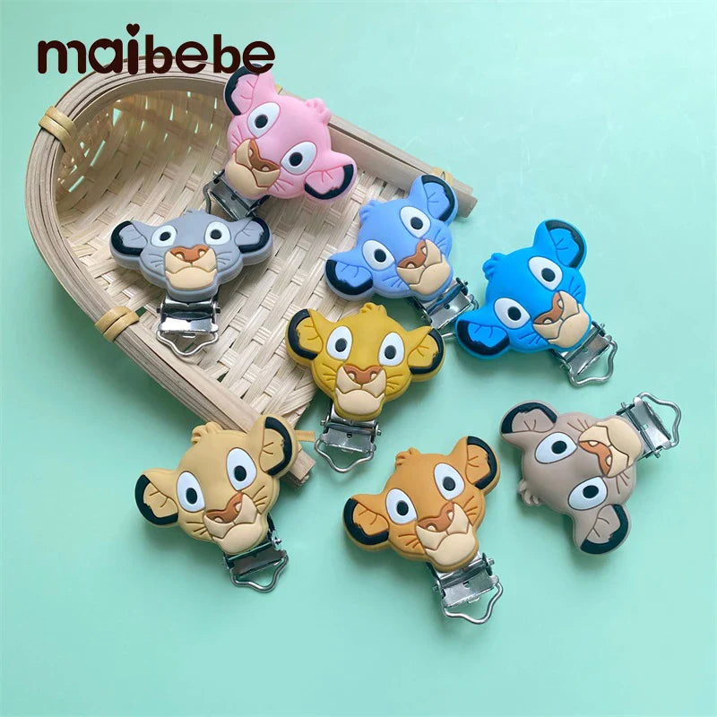 10pcs BPA Cute Lion shape Pacifier Clip Baby Accessories Nipples and Accessories Baby Goods Baby Gifts