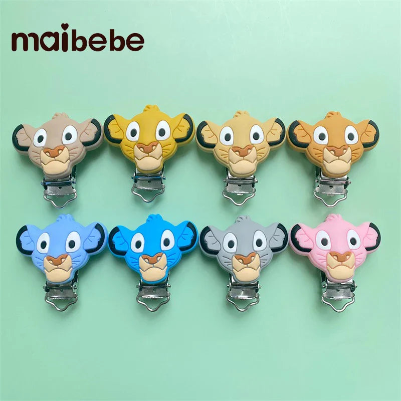 10pcs BPA Cute Lion shape Pacifier Clip Baby Accessories Nipples and Accessories Baby Goods Baby Gifts