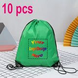 10pcs/Lot Custom Drawstring Backpack Outdoor Travel Sports Bag Training Gym Shoe Bag Printing Design Logo Personalized Gift