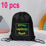 10pcs/Lot Custom Drawstring Backpack Outdoor Travel Sports Bag Training Gym Shoe Bag Printing Design Logo Personalized Gift