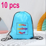 10pcs/Lot Custom Drawstring Backpack Outdoor Travel Sports Bag Training Gym Shoe Bag Printing Design Logo Personalized Gift