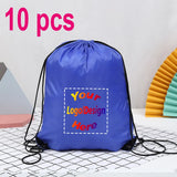 10pcs/Lot Custom Drawstring Backpack Outdoor Travel Sports Bag Training Gym Shoe Bag Printing Design Logo Personalized Gift