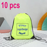 10pcs/Lot Custom Drawstring Backpack Outdoor Travel Sports Bag Training Gym Shoe Bag Printing Design Logo Personalized Gift