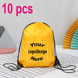 10pcs/Lot Custom Drawstring Backpack Outdoor Travel Sports Bag Training Gym Shoe Bag Printing Design Logo Personalized Gift