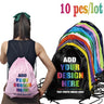 10pcs/Lot Custom Drawstring Backpack Outdoor Travel Sports Bag Training Gym Shoe Bag Printing Design Logo Personalized Gift