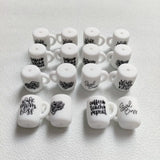 10pcs New Silicone Beads Focal Coffee Cup Teether Beads Food Grade Baby Chewing Toy Bead DIY Nipple Chain Jewelry Accessories