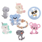 10pcs Silicone Teethers Babies Accessories Newborn Baby Teether Baby Products Pacifier Personalized Bear Dinosaur Koala BPA Free