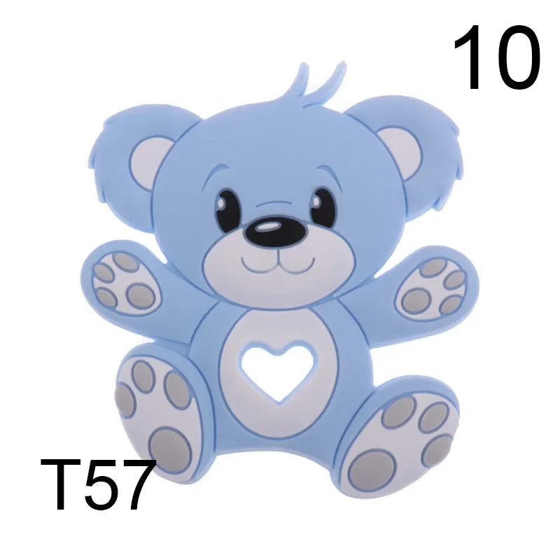 10pcs Silicone Teethers Babies Accessories Newborn Baby Teether Baby Products Pacifier Personalized Bear Dinosaur Koala BPA Free