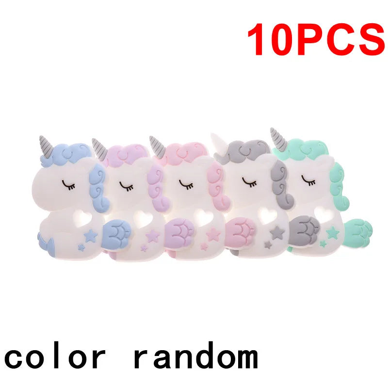 10pcs Silicone Teethers Babies Accessories Newborn Baby Teether Baby Products Pacifier Personalized Bear Dinosaur Koala BPA Free