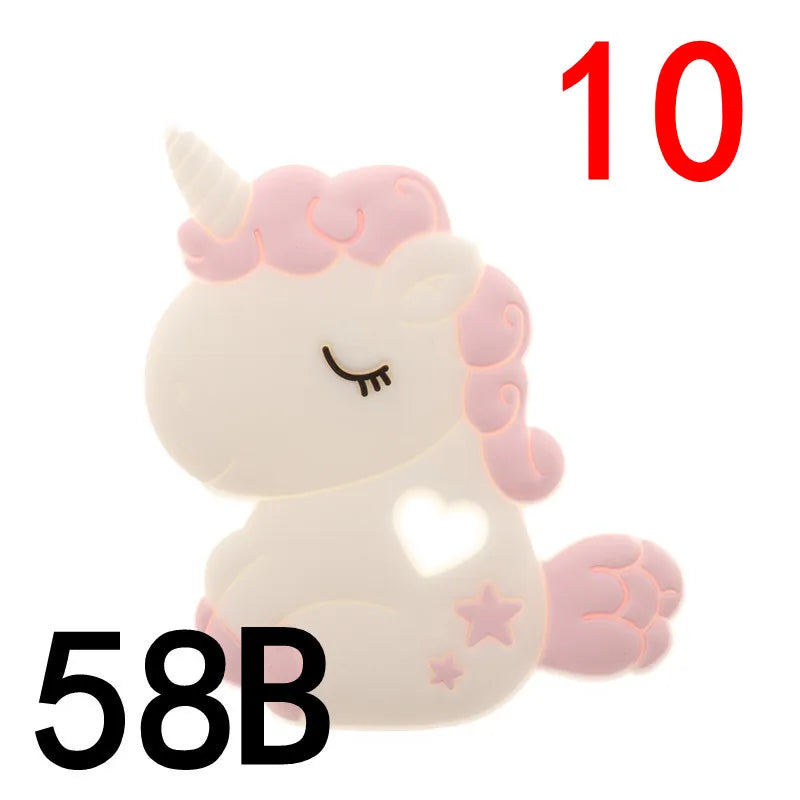 10pcs Silicone Teethers Babies Accessories Newborn Baby Teether Baby Products Pacifier Personalized Bear Dinosaur Koala BPA Free