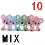 10pcs Silicone Teethers Babies Accessories Newborn Baby Teether Baby Products Pacifier Personalized Bear Dinosaur Koala BPA Free