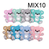 10pcs Silicone Teethers Babies Accessories Newborn Baby Teether Baby Products Pacifier Personalized Bear Dinosaur Koala BPA Free
