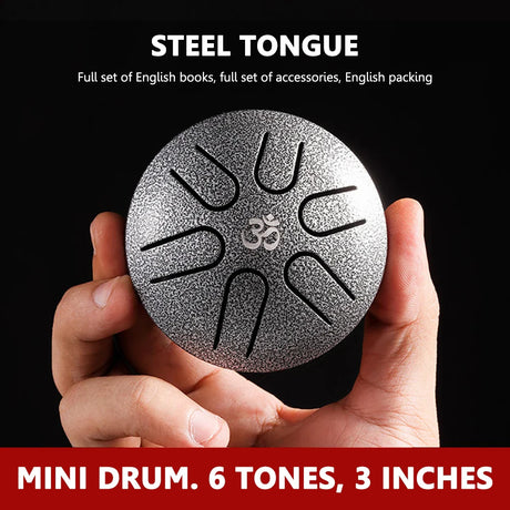 11 Tune Tongue Drum Hand Pan Glucopon Drum Tank with Mallet Drumstick Finger Cot Drumstick Stand Percussion Yoga Meditation Gift