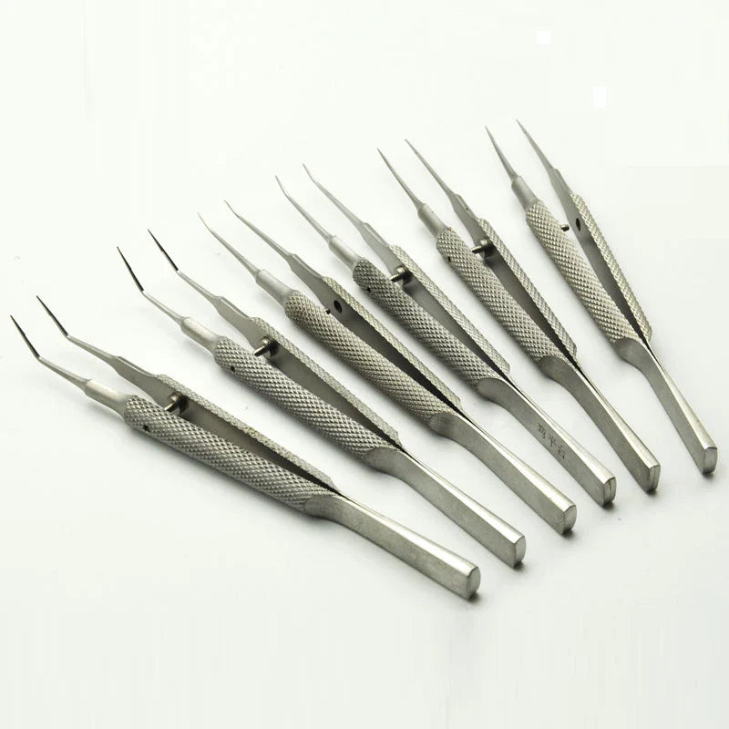 11cm Stainless Steel Round Handle Micro Tweezers Eyelid Tweezers Tooth Platform Ophthalmic Instruments Makeup tools/accessories