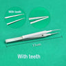 11cm Stainless Steel Round Handle Micro Tweezers Eyelid Tweezers Tooth Platform Ophthalmic Instruments Makeup tools/accessories