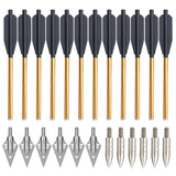 12/24 pcs Hunting Aluminum Tips Bolt 6.25inch Arrow for Archery 50/80lb Short Arrow Bow Assories Hunting Shooting Arrow