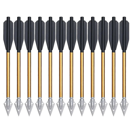 12/24 pcs Hunting Aluminum Tips Bolt 6.25inch Arrow for Archery 50/80lb Short Arrow Bow Assories Hunting Shooting Arrow